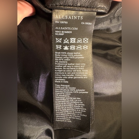 All Saints Niko Bomber Size M - Picture 4 of 5